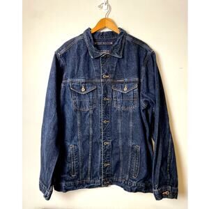 Vintage Men's Denim Trucker Jacket Size XXL Nautica Dark Denim Y2K Grunge